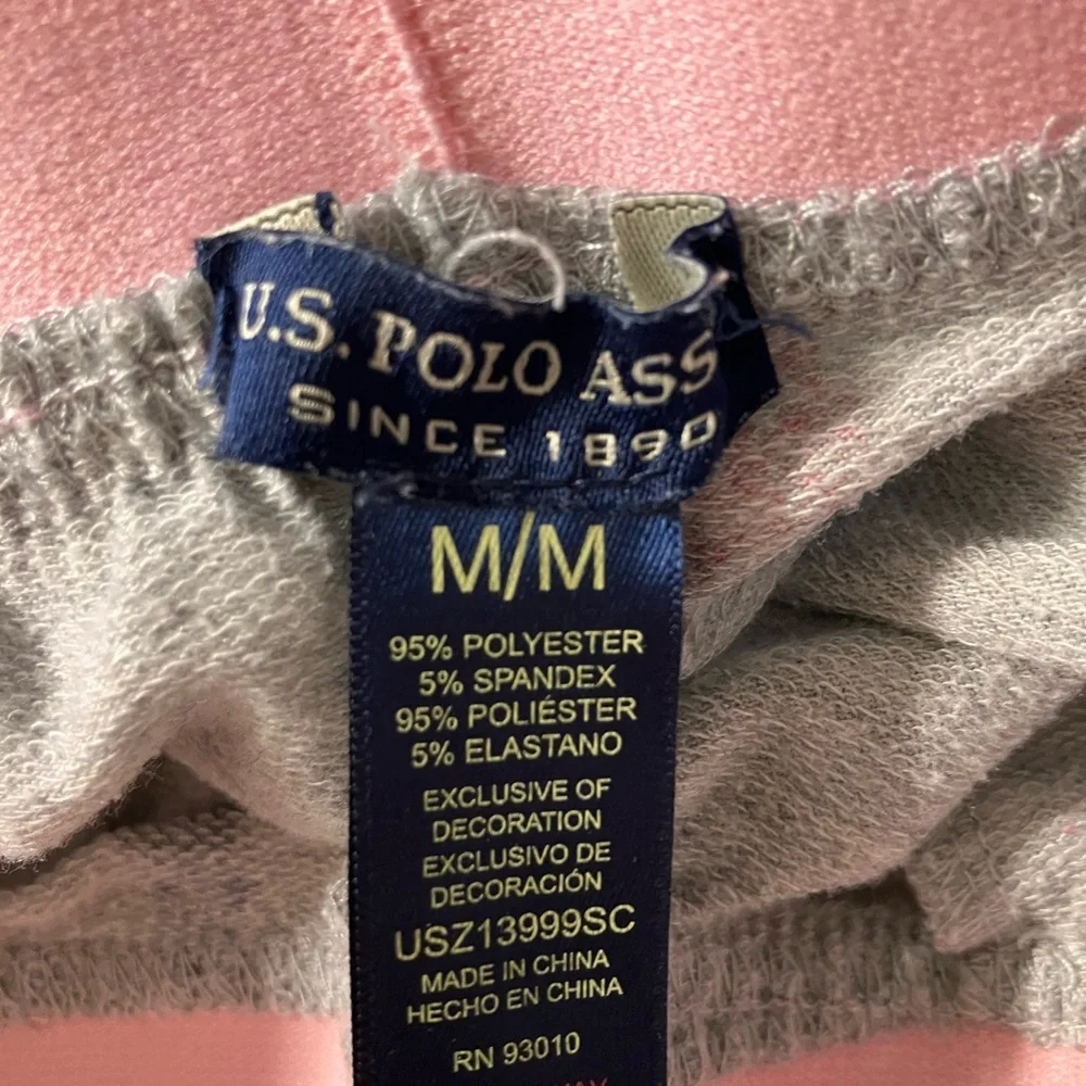 U. S. Polo Assn. Women’s Pajama Bottoms, Medium, Gray/Pink